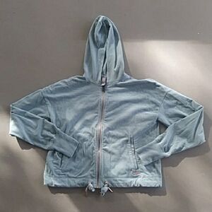 Sweaty Betty Light Blue Full Zip Hoodie Sweatshirt